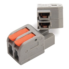 Клемма монтажная компактная Stekker для подключения фазных проводников 2 контактные группы LD221-422 39873 1