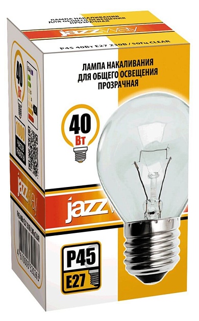 Лампа накаливания Jazzway E27 40W 2700K прозрачная 3320263 фото 2
