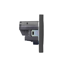Розетка STRONG 1-ая с/з с/у з/ш 16А с USB A+C быстрой зарядки 5В/3А графит KRANZ KR-78-0704-6 4