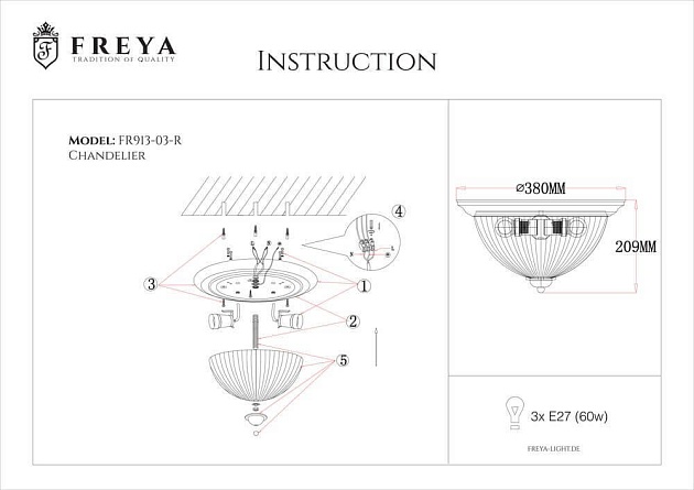 Потолочный светильник Freya Planum FR2913-CL-03-BZ Фото № 4