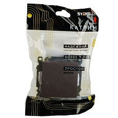 Переключатель перекрестный одноклавишный Stekker Катрин шоколад GLS10-7110-04 49180 2