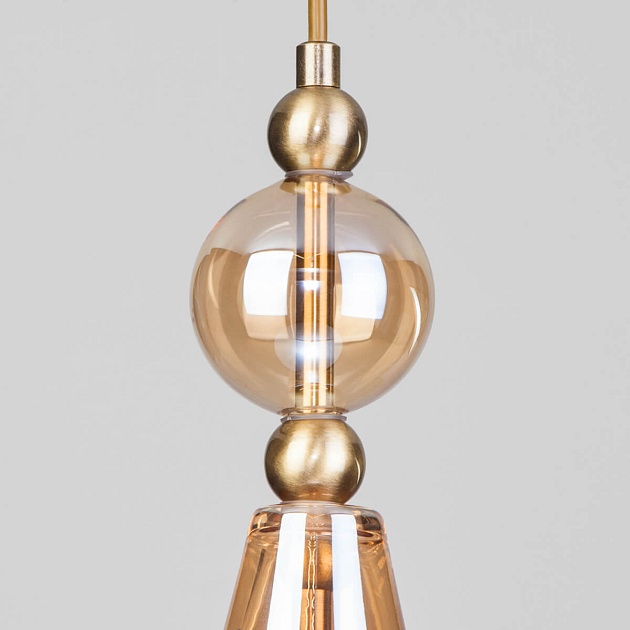 Подвесной светильник Eurosvet Ilario 50202/1 янтарный изображение 4 Подвесной светильник Eurosvet Ilario 50202/1 янтарный Фото № 4