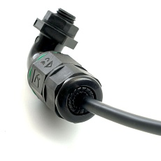 Соединитель-коннектор LD543 3-контактный угловой с винтовым контактом IP68, черный 49196 3