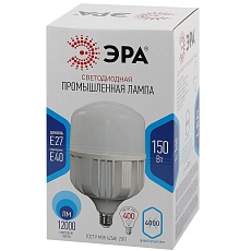 Лампа светодиодная сверхмощная ЭРА E27/E40 150W 4000K матовая LED POWER T160-150W-4000-E27/E40 Б0051795 2