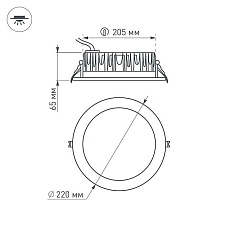 Встраиваемый светодиодный светильник Arlight LTD-220WH-Frost-30W Warm White 110deg 021070 1