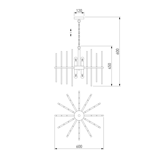 Подвесная люстра Bogates Allure 355/6 Smart изображение 3 Подвесная люстра Bogates Allure 355/6 Smart Фото № 3