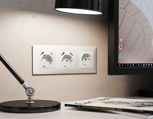 Лицевая панель розетки AMBRELLA VOLT AP1090 Фото № 2