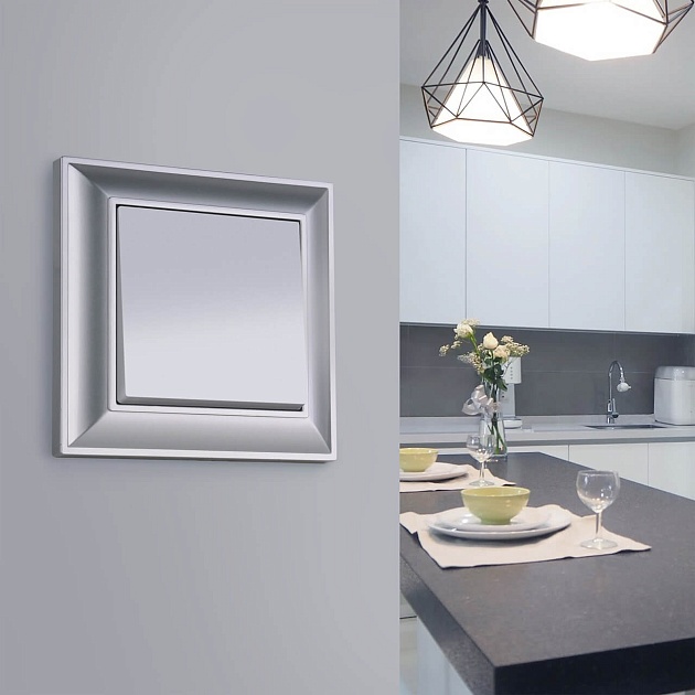 Перекрестный выключатель одноклавишный Werkel серебряный W1113006 4690389155949 изображение 6 Перекрестный выключатель одноклавишный Werkel серебряный W1113006 4690389155949 Фото № 6