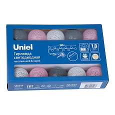 Гирлянда на солнечных батареях Uniel USL-S-230/PM1800 Cotton Balls-1 UL-00011593 2