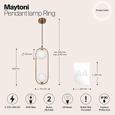 Подвесной светильник Maytoni Ring MOD013PL-02BS1 1