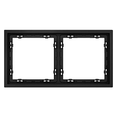 Рамка пластиковая Voltum S70 на 2 поста, (черный матовый) VLS100208