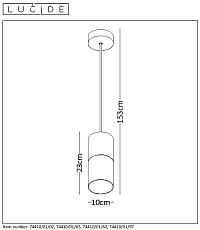 Подвесной светильник Lucide Zino 74410/01/02 2