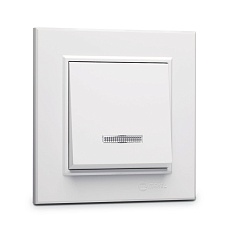 Выключатель Makel 1-кл. СП Karea 10А IP20 с подсветкой белый 56001021
