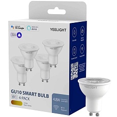 Лампа светодиодная диммируемая Yeelight GU10 4,8W 2700K прозрачная (4 шт) YGYC0120005WTEU