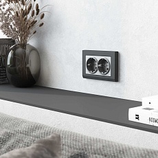 Розетка двойная с заземлением Werkel серебряный матовый W1172065 4690389195617 3