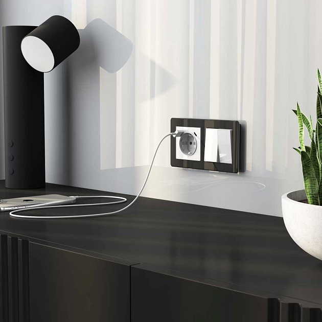 Выключатель двухклавишный Werkel белый акрил W1120041 4690389197277 Фото № 4