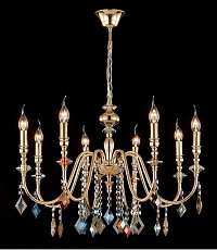 Подвесная люстра Crystal Lux MERCEDES SP8 GOLD/COLOR 2