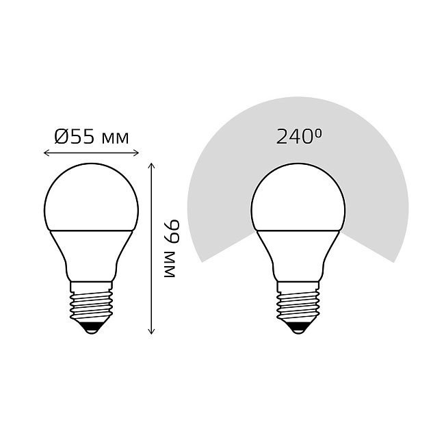 Лампа светодиодная Gauss E27 7W 6500K матовая 102502307 фото 3