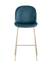 Барный стул Stool Group Турин со спинкой велюр маренго золотые ножки 8329C VELVET BLUE 1