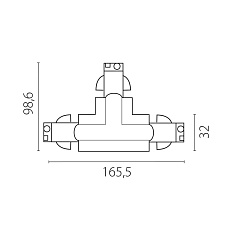 Соединение левое тройное перекидное с подводом питания к треку 5040xx-(F)/(R) Quattro Lightstar 504137-FRPSL 2