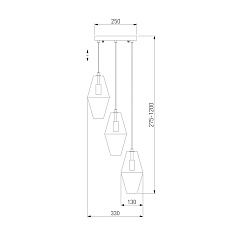 Подвесная люстра Eurosvet Prism 50236/3 янтарный 1