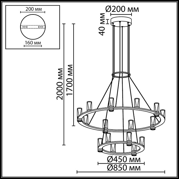 Подвесной светильник Odeon Light Defance Hightech 7144/110L Фото № 5