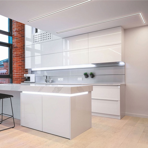 Профиль встраиваемый с рассеивателем черный/белый 2м. Apeyron 08-02-ЧБ Фото № 11