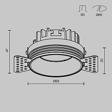 Встраиваемый светильник Maytoni Technical DL055-8W3-4-6K-TRS-B 3
