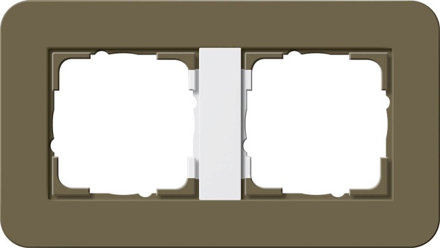 Рамка 2-постовая Gira E3 белый дымчатый/белый глянцевый 0212416 фото 
