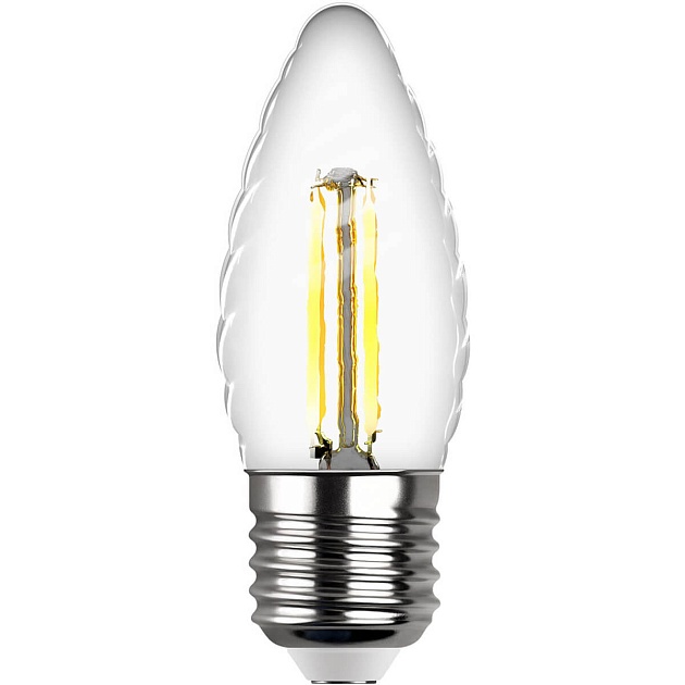 Лампа светодиодная филаментная REV TC37 E27 5W 2700K DECO Premium свеча на ветру 32426 3 фото 2