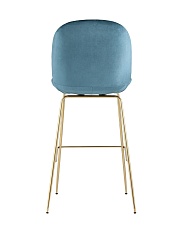 Барный стул Stool Group Турин со спинкой велюр маренго золотые ножки 8329C VELVET BLUE 3