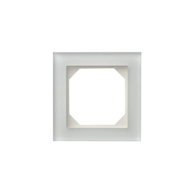 Рамка 1-постовая Liregus Epsilon стекло белое матовое 28-230 фото 