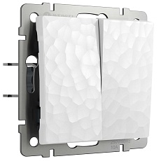 Выключатель Werkel Hammer двухклавишный проходной белый W1222001 4690389162398