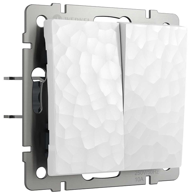 Выключатель Werkel Hammer двухклавишный проходной белый W1222001 4690389162398 Фото № 1