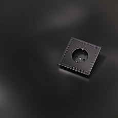 Накладка для розетки с заземлением и защитными шторками, S70 Metal (антрацит) Voltum VLSM000712