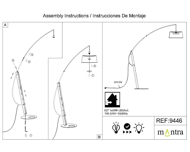 Торшер Mantra Ruti Ricca 9446+9447 Фото № 5
