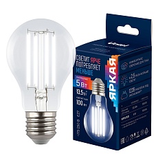 Лампа светодиодная Uniel E27 5W 4000K прозрачная LED-A60-5W/4000K/E27/CL GLY01TR UL-00011933 3