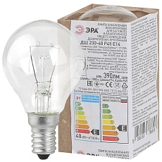Лампа накаливания ЭРА E14 40W 2700K прозрачная ДШ 40-230-Е14 (гофра) Б0039132 1