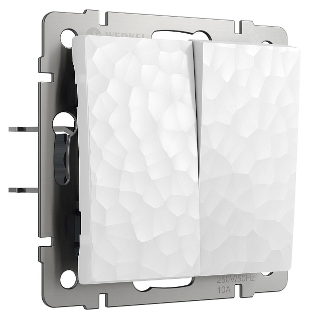 Выключатель Werkel Hammer двухклавишный проходной белый W1222001 4690389162398 изображение 1 Выключатель Werkel Hammer двухклавишный проходной белый W1222001 4690389162398 Фото № 1