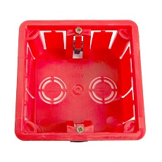 Коробка монтажная для полых стен, с пластиковыми зажимами, с крышкой, 92*92*45мм Stekker EBX30-02-1-20-92, красный 49007 5