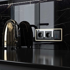 Рамка Werkel Baguette на 3 поста черный/латунь W0032852 4690389185809 4