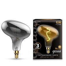Лампа светодиодная филаментная Gauss E27 6W 2400K серая 165802008 4