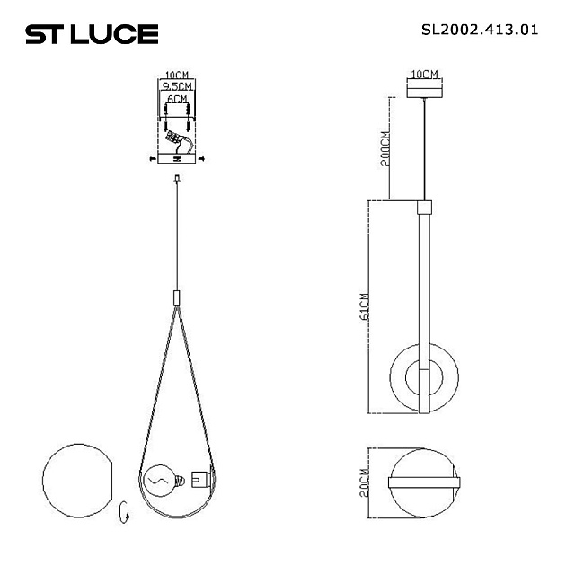 Подвесной светильник ST Luce Moonbag SL2002.413.01 Фото № 2