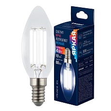 Лампа светодиодная Uniel E14 4W 4000K прозрачная LED-C35-4W/4000K/E14/CL GLY01TR UL-00011937 3