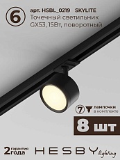 Встраиваемая однофазная трековая система Hesby Lighting Skylite №13 со светильниками HSBL_kompl_S013_VI3B3K 1