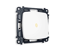 Комплект механизма 1-кл проходного выключателя AMBRELLA VOLT с подсветкой 3200K OMEGA Белый матовый QUANT (OP1220, VM105, G22Y) MO122030