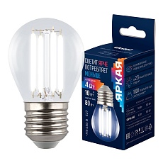 Лампа светодиодная Uniel E27 4W 4000K прозрачная LED-G45-4W/4000K/E27/CL GLY01TR UL-00011941 3