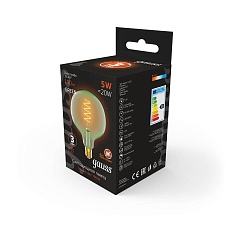 Лампа светодиодная диммируемая филаментная Gauss E27 5W 1800K зеленая 1012802105 3