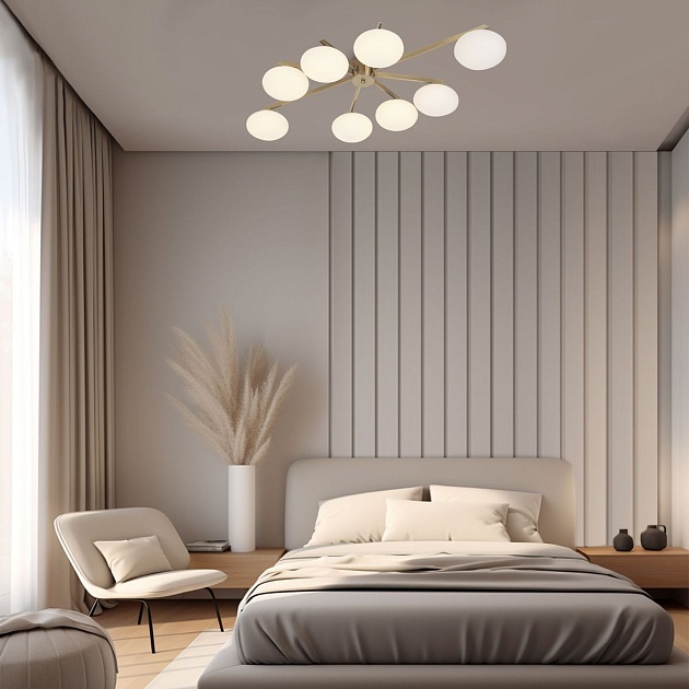 Потолочная люстра Eurosvet Opaline 70220/8 латунь Фото № 5