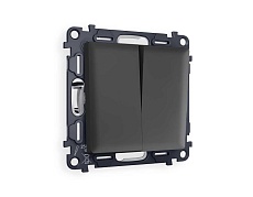 Комплект механизма 2-кл выключателя AMBRELLA VOLT ALFA Графит мягкое касание QUANT (AP9030, VM115) MA903010